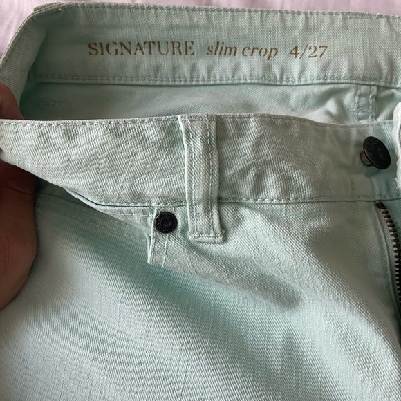 Talbots Signature Slim Crop Jeans in Mint - Picture 2 of 3